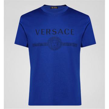 Versace A83159 男士修身版 LOGO 装饰可持续面料 T恤