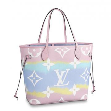 LV购物袋 粉色2020 夏日系列 绞染工艺NEVERFULL 中号手袋 M45270