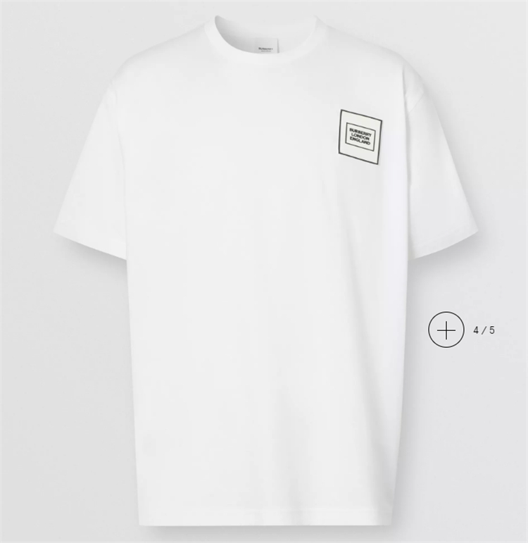Burberry 80289451 男士徽标嵌花棉质 T 恤衫
