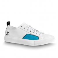 LV白色织布拼接蓝色Monogram 帆布撞色 TATTOO 运动鞋 1A7S8Z