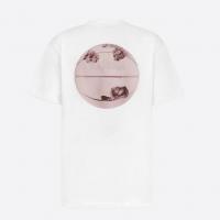 迪奥白色紧密棉质 T 恤搭配 DIOR AND DANIEL ARSHAM 褪色“CD”标识和 3D 篮球印花 023J615C0554_C084