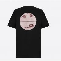 迪奥黑色紧密棉质 T 恤搭配 DIOR AND DANIEL ARSHAM 褪色“CD”标识和 3D 篮球印花 023J615C0554_C984