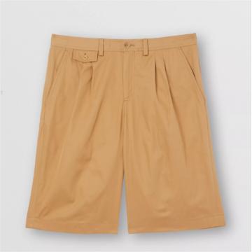 BURBERRY 80314611 男士标志性条纹装饰棉质斜纹量裁短裤