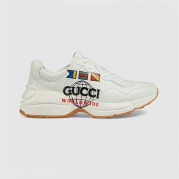 GUCCI 599146 男士 Rhyton 系列饰“Gucci Worldwide”运动鞋