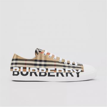 BURBERRY 80241491 男士 Vintage 格纹徽标印花棉质运动鞋