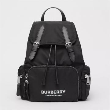 BURBERRY 80212611 女士 The Rucksack 中号徽标印花军旅背包