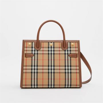 BURBERRY 80252671 女士 Title 迷你 Vintage 格纹双提柄泰尔勒手袋