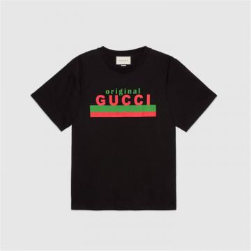 GUCCI 616036 男士“Original Gucci”印花超大造型 T恤