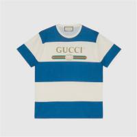 GUCCI 604176 男士 Gucci 标识条纹 T恤