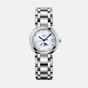 LONGINES L8.115.4.87.6 女士白色表盘优雅心月系列 30.50mm 石英腕表