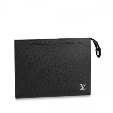 LV黑色十字纹牛皮 POCHETTE VOYAGE 中号手袋 M30450