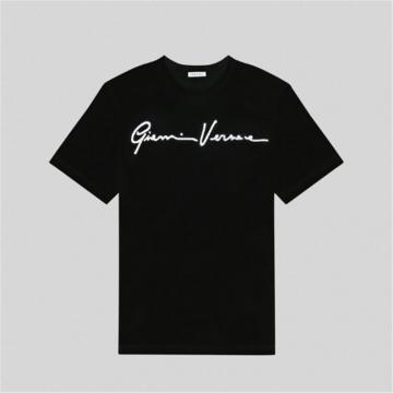 VERSACE A85757 女士黑色刺绣 GV SIGNATURE T恤