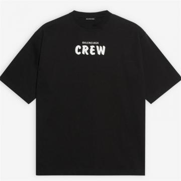 BALENCIAGA 620941TIV741070 女士黑色 CREW 宽松 T恤衫