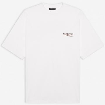 BALENCIAGA 620969TIV529040 男士白色 POLITICAL CAMPAIGN 宽松 T恤