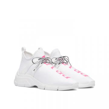 PRADA 1E344L 女士白色拼粉色针织运动鞋