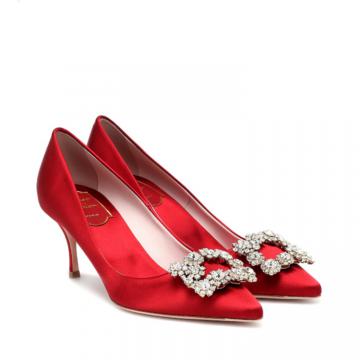 Roger Vivier P00495000 女士 Flower Strass 缎布高跟鞋