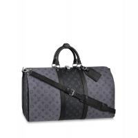 LV黑色和银灰色印花  KEEPALL BANDOULIÈRE 50 旅行袋 M45392