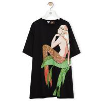 LOEWE S616341X15 女士黑色 Oversize T-shirt in mermaid cotton
