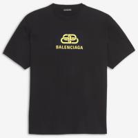 BALENCIAGA 578139TEV481361 男士黑色 BB 宽松版型 T恤衫