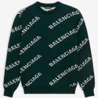 BALENCIAGA 547831T14733067 男士绿色 ALLOVER LOGO水手领