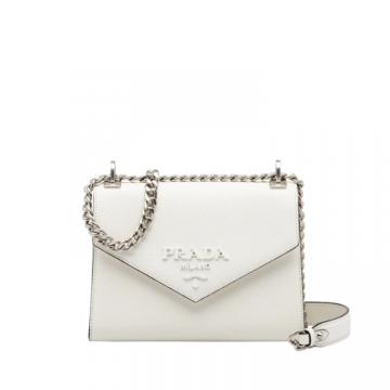 PRADA 1BD127 女士白色 Monochrome 手袋