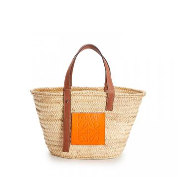 LOEWE A223S92X01 女士橙色棕榈叶和小牛皮 Basket 手袋