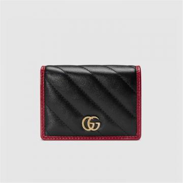 GUCCI 573811 女士黑色 GG Marmont 系列卡包