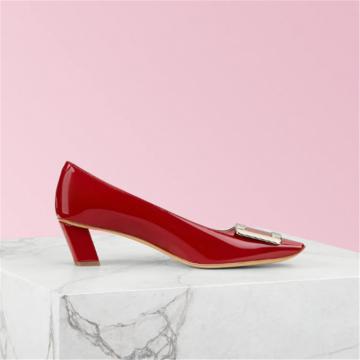 Roger Vivier RVW00600920D1PR406 女士红色 Belle Vivier 金属扣单鞋