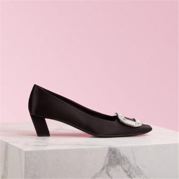 Roger Vivier RVW00602220RS0B999 女士黑色 Belle Vivier 丝缎单鞋