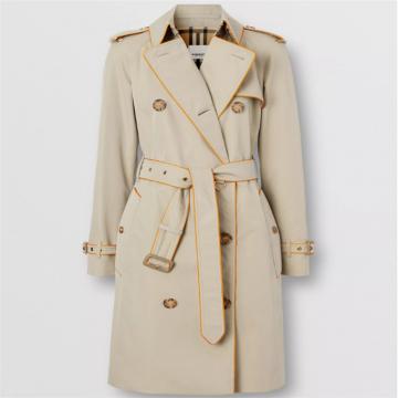 BURBERRY 80249341 女士滚边棉质嘎巴甸 Trench 风衣