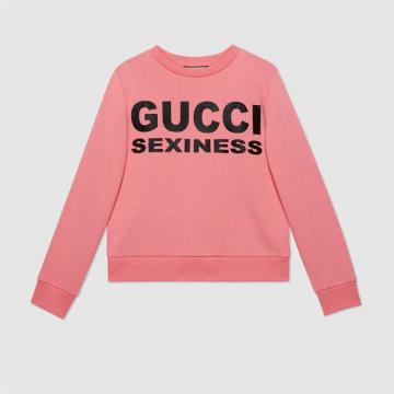 GUCCI 623450 女士粉色 Gucci Sexiness 印花卫衣