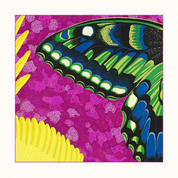 Hermes H003226S 女士紫色 “森林之灵”90厘米方巾