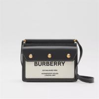 BURBERRY 80319011 女士黑色 Title 迷你 Horseferry 印花口袋细节泰尔勒手袋