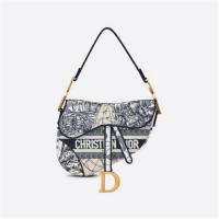  DIOR M0446CATW 女士蓝色 Dior Around The World 刺绣马鞍包