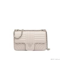 PRADA 1BD108 女士浮石灰色 Diagramme 中号牛皮单肩包