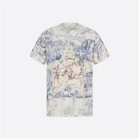 DIOR  043T03PR446 女士蓝色 Dior Around The World 印花 T 恤