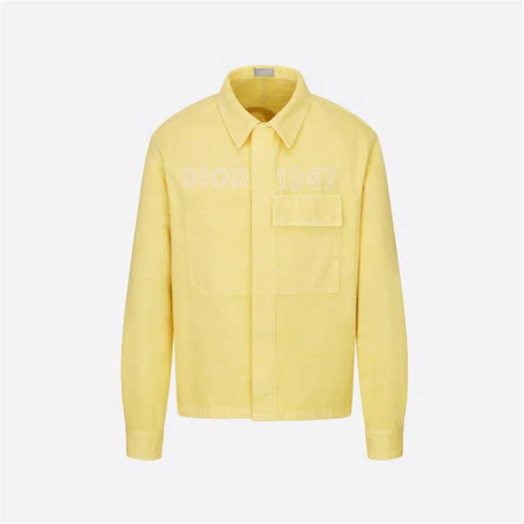 DIOR  013D488C239X 男士黄色棉质牛仔布“DIOR 1947”刺绣衬衫外套