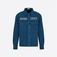 DIOR  013D488C239X 男士蓝色棉质牛仔布“DIOR 1947”刺绣衬衫外套