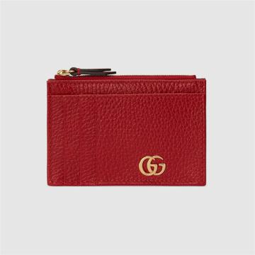 GUCCI 574804 女士红色 GG Marmont 卡片夹