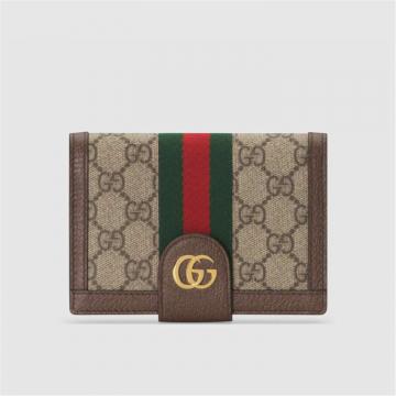 GUCCI 598914 女士乌木色 Ophidia GG 护照夹