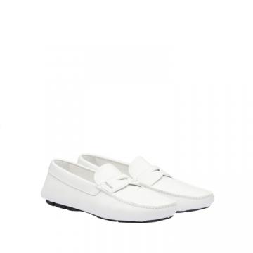 PRADA 2DD158 男士白色 Saffiano 牛皮乐福鞋