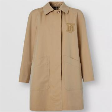 BURBERRY 80322261 女士蜜色 专属标识图案轻薄嘎巴甸轻便大衣