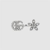 GUCCI 582019 女士 Gucci 花卉造型 18K 白金钻石戒指