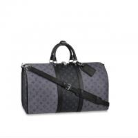 LV灰色拼接黑色印花 KEEPALL BANDOULIÈRE 50 旅行袋 M45392