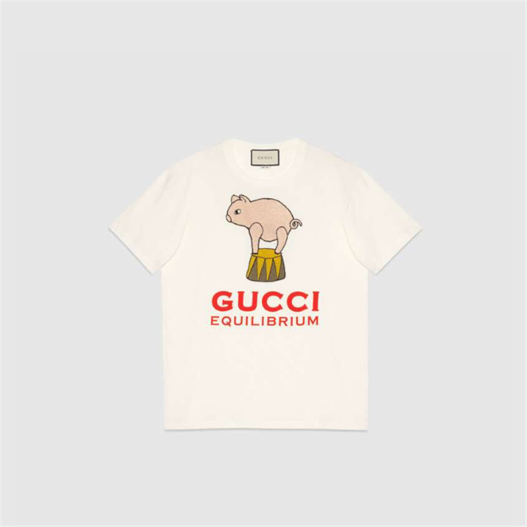GUCCI 615044 女士 Gucci Equilibrium 印花超大造型 T恤