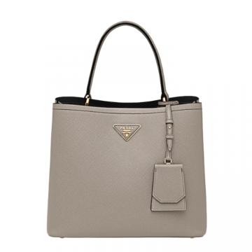 PRADA 1BA211 女士泥灰色 Prada Panier 牛皮手袋