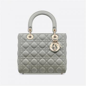 DIOR M0565ONGE 女士岩石灰色 中号 LADY DIOR 手袋