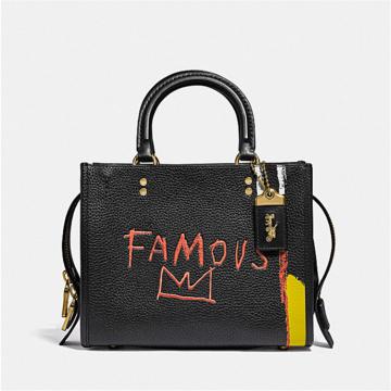 COACH C0307 女士黑色 COACH X JEAN-MICHEL BASQUIAT ROGUE 25号手袋