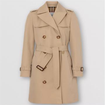 BURBERRY 80168261 女士蜜色 伊斯灵顿版型 短款 Trench 风衣