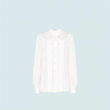 MIUMIU MK1480 女士白色 刺绣 SABLÉ 衬衫